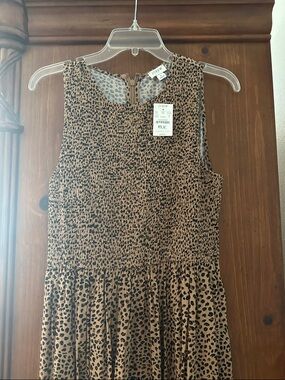 J. Crew Tan and Black Leopard Print Sleeveless Dress